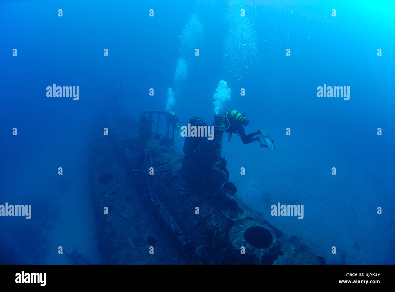La découverte de la plongée épave Rubis dans la mer Méditerranée Banque D'Images