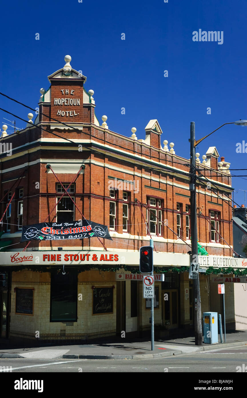 Pub australienne traditionnelle : l'hôtel Hopetoun, Sydney Banque D'Images