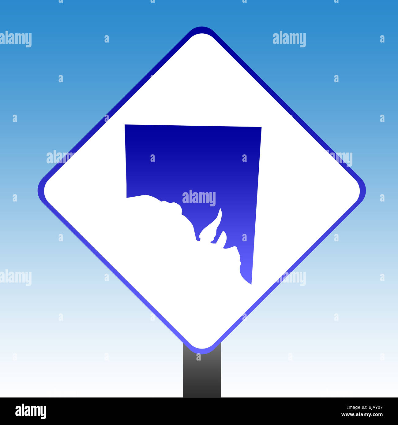 État de l'Australie du Sud de l'Australie signe de route avec fond de ciel bleu. Banque D'Images