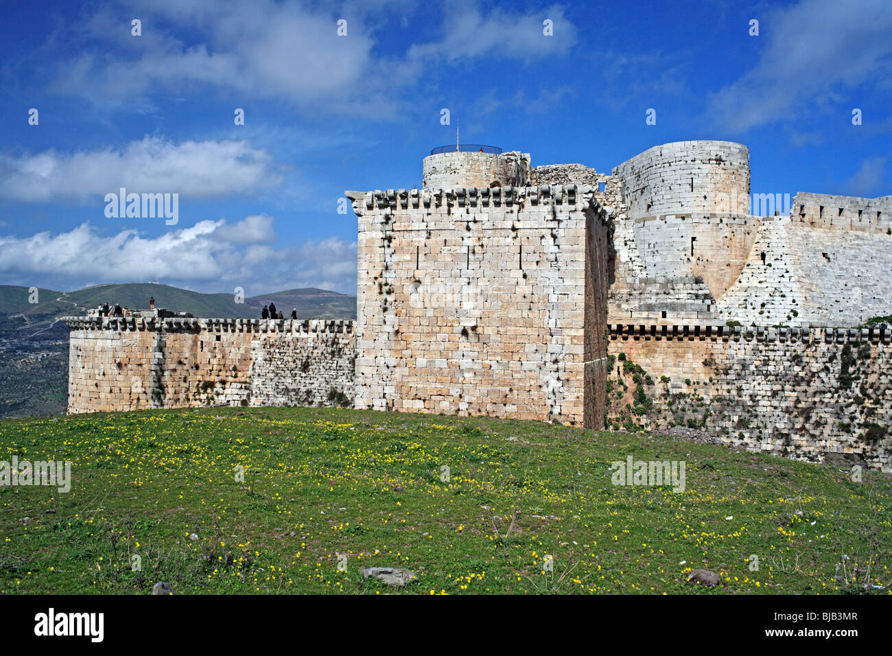 Château des croisés Krak des Chevaliers (château des chevaliers), Qalaat Al Hosn, (1140-1260), Syrie Banque D'Images