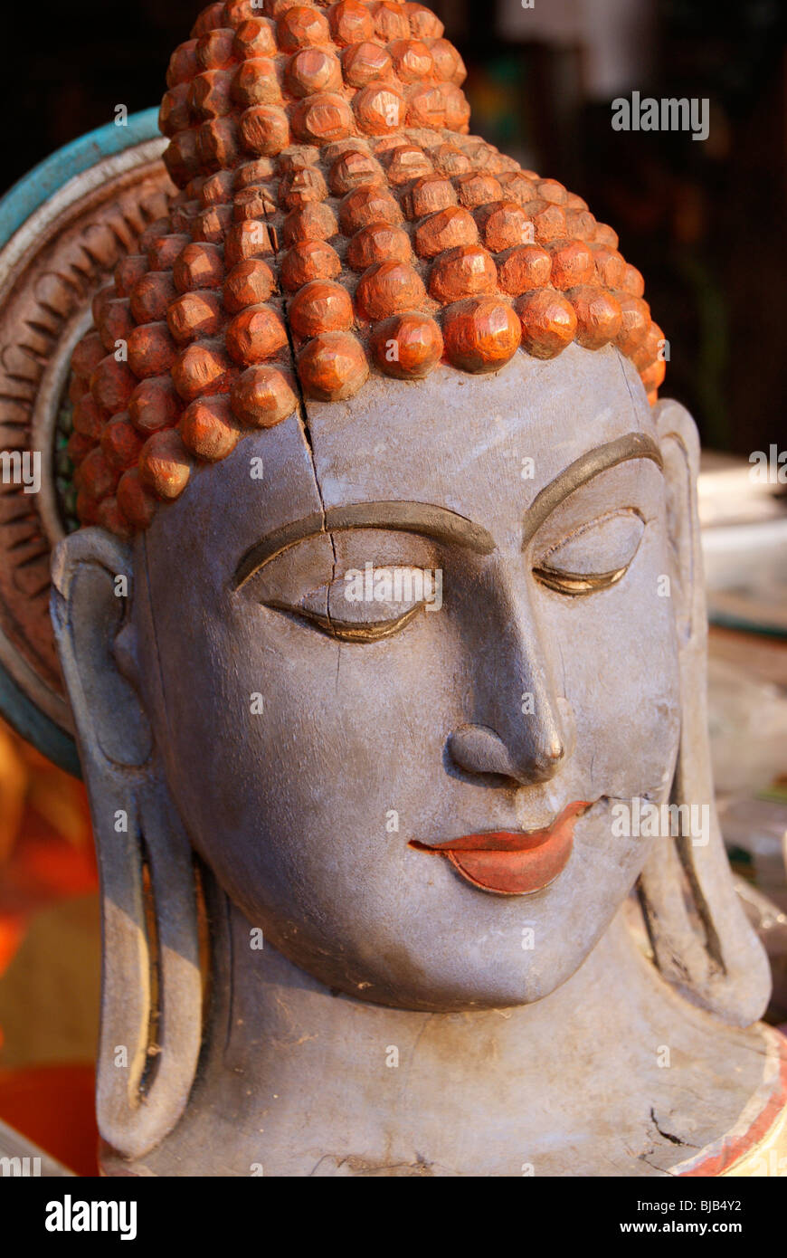 Mini sculpture.Mahavira Mahavira chef spirituel et philosophe Jaïnisme India Banque D'Images