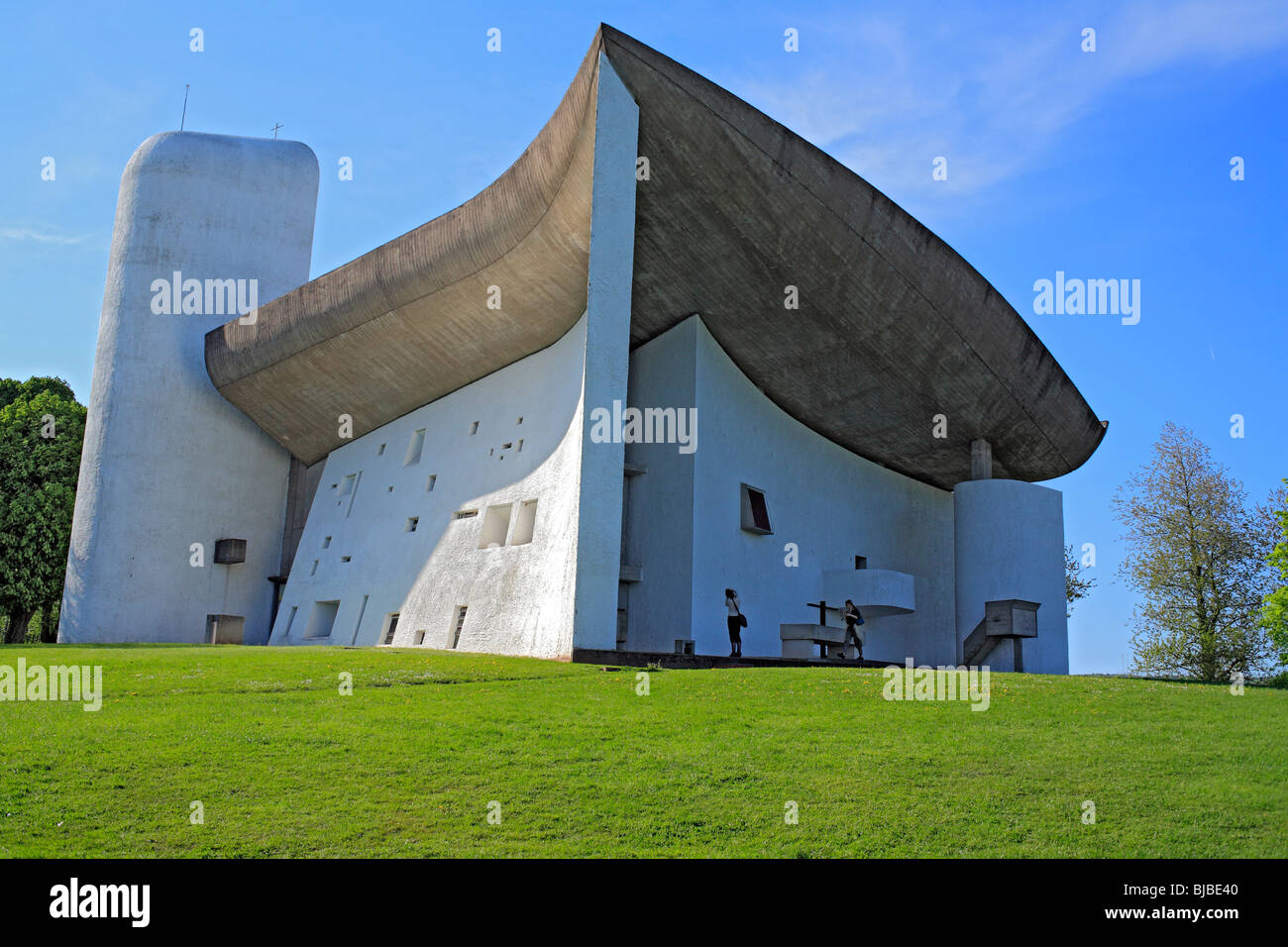 Chapelle Notre Dame du haut (architecte Le Corbusier, 1954), Ronchamp, Franche-Comté, France Banque D'Images