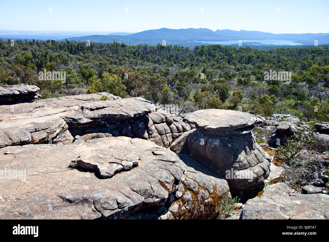 Le Parc National des Grampians vu de Reed Lookout, Victoria, Australie Banque D'Images