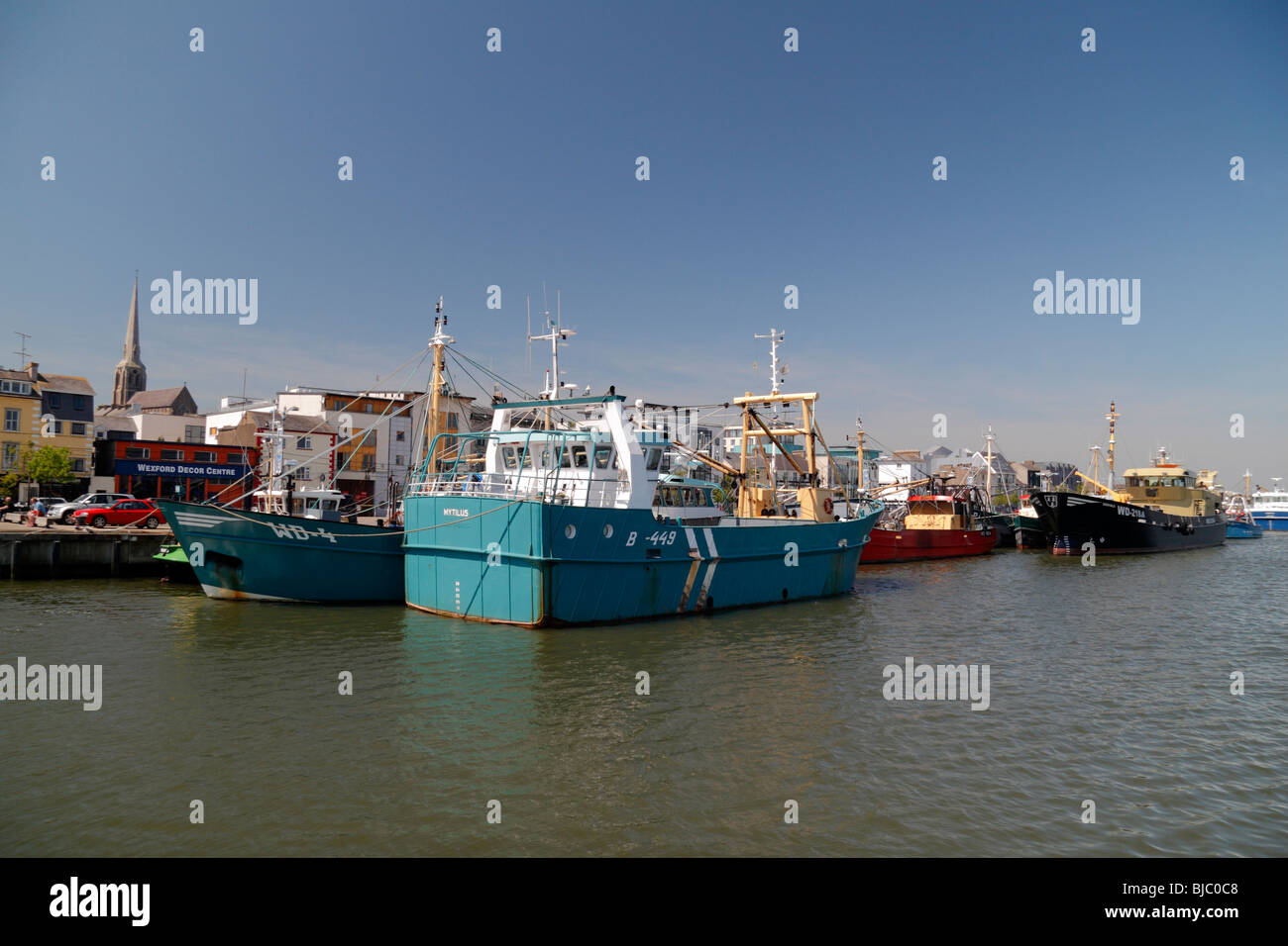 Bateaux de pêche à quai à Wexford Town, Co Wexford, Irlande. Banque D'Images