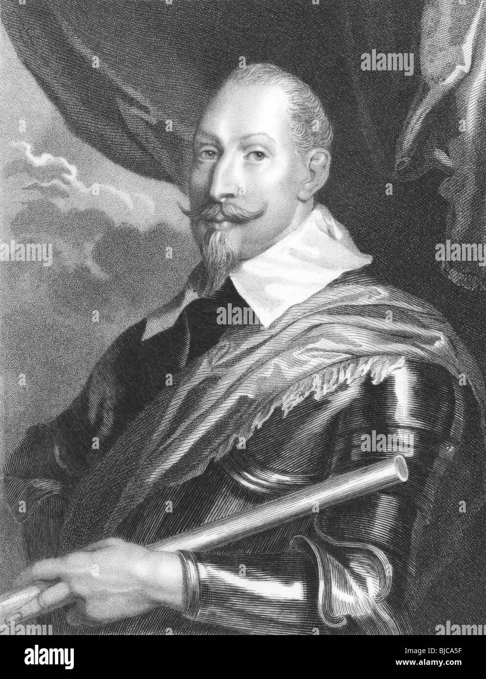 Gustave-adolphe (1594 -1632) de la Suède sur la gravure des années 1800. Fondateur de l'Empire suédois. Banque D'Images