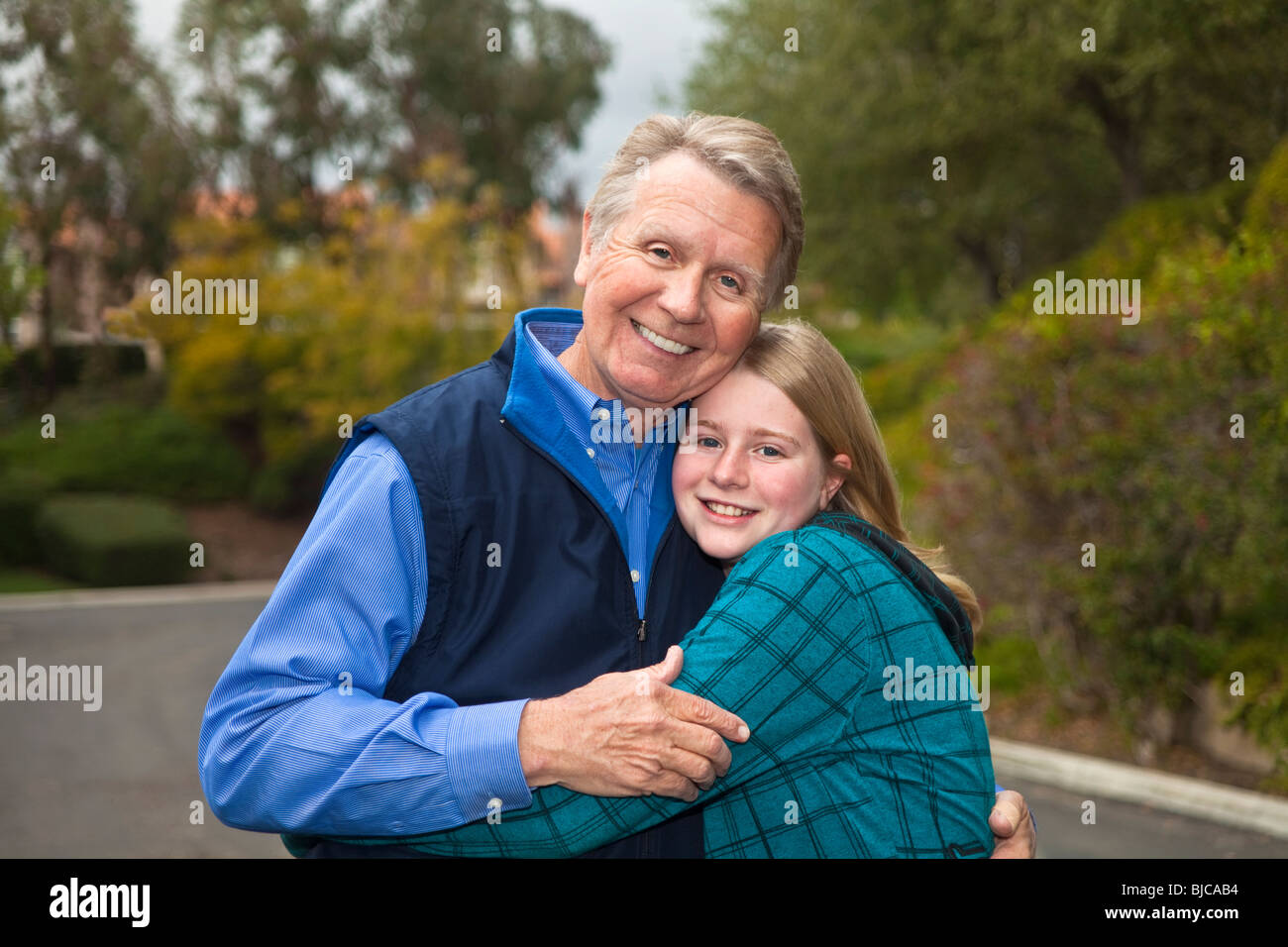 Grand-père et petite-fille de 12 ans. M. Pearson Myrleen Banque D'Images