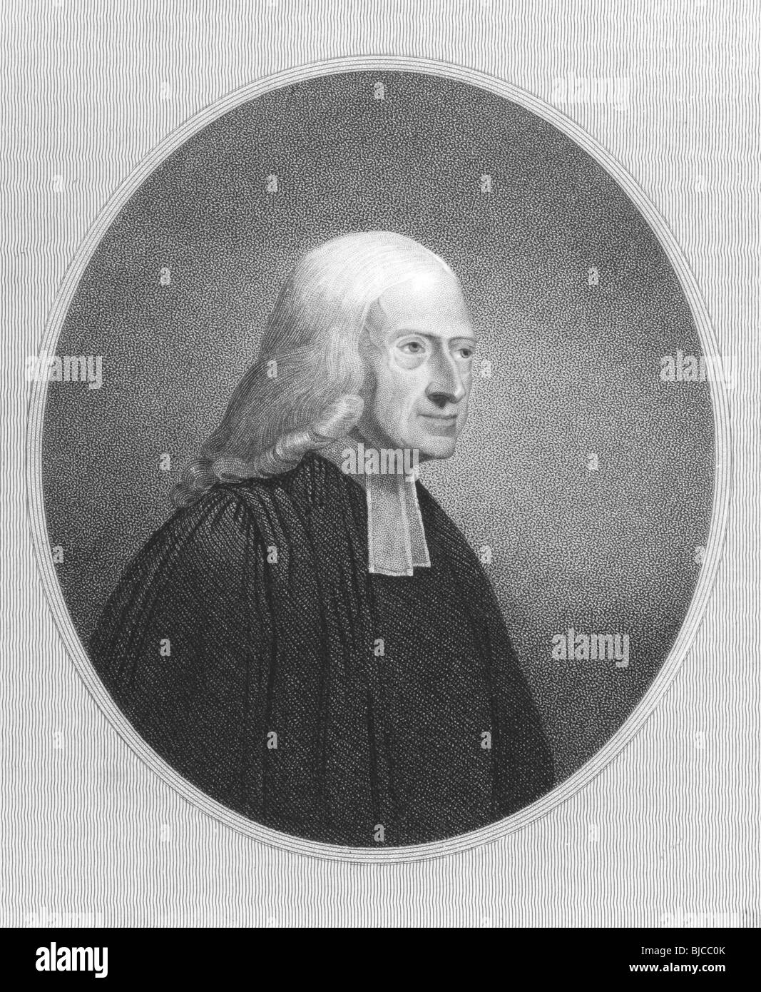 John Wesley (1703-1791) gravure sur des années 1800.clerc anglican et théologien chrétien. Banque D'Images