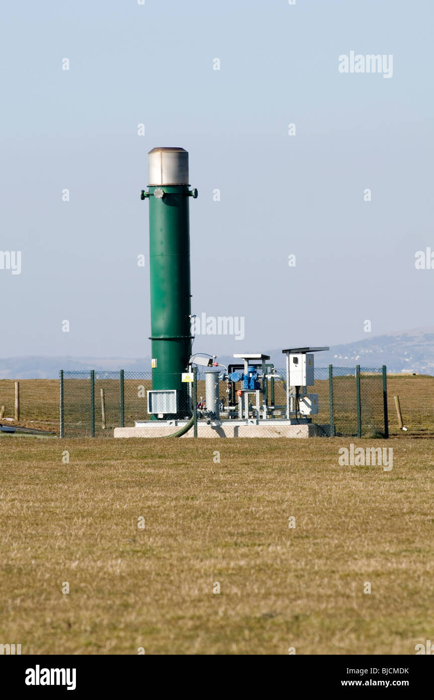 Le méthane d'enfouissement enfouissement des crédits de carbone des gaz à effet de serre émis d'émission champs déposée récupération traitement ventilation ventilation pro Banque D'Images