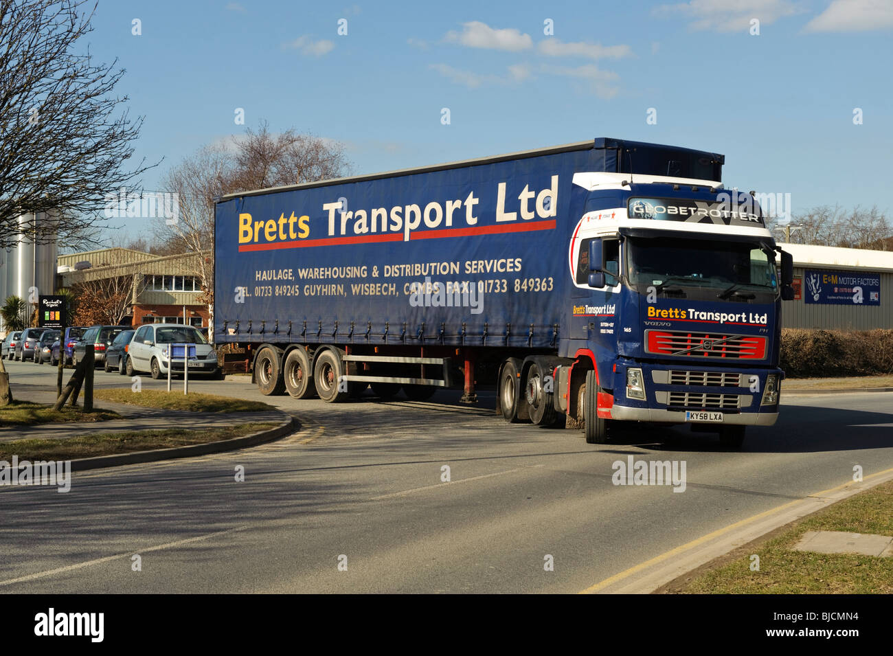 Bretts transport Transport de camions poids lourds, Glanyrafon Industrial Estate, Aberystwyth Wales UK Banque D'Images