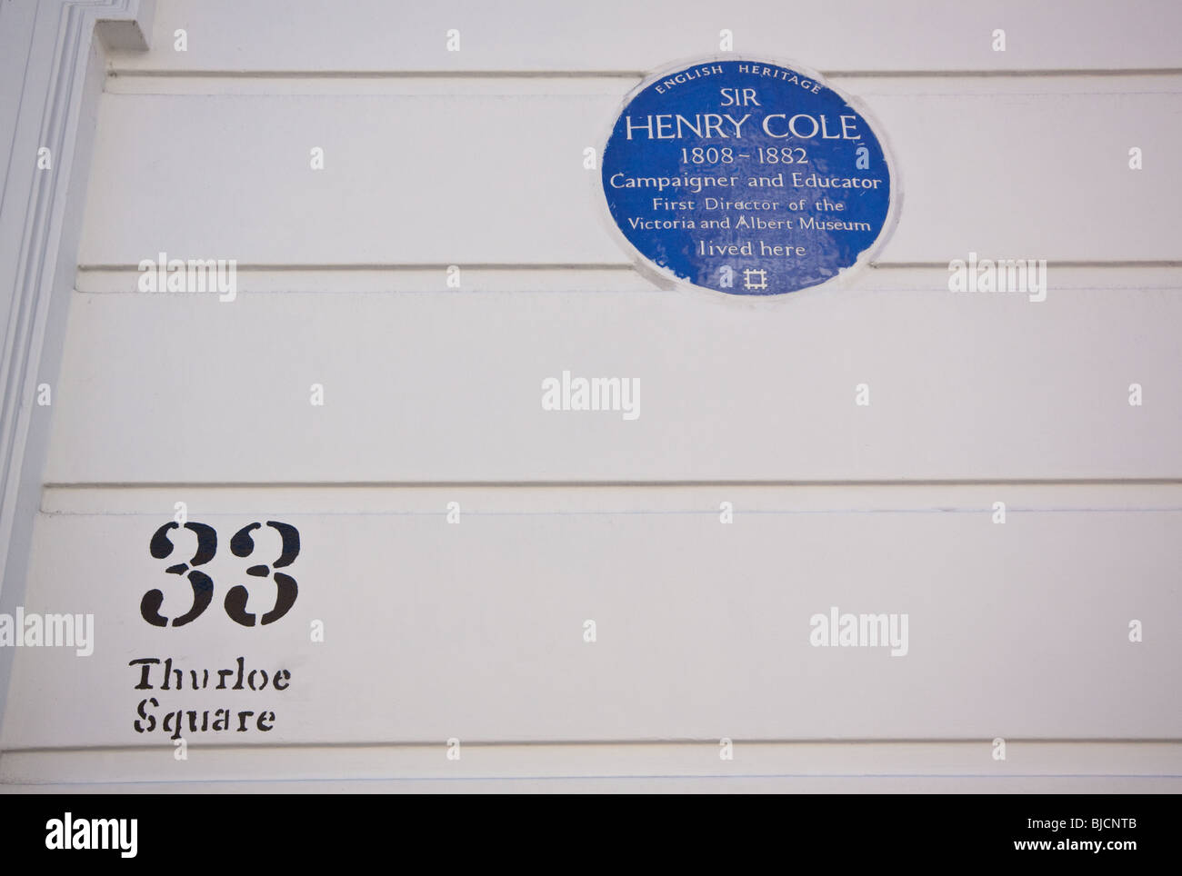 Blue Plaque à Londres pour Sir Henry Cole, le premier directeur du Victoria & Albert Museum Banque D'Images
