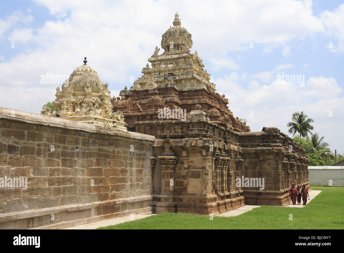Vaikuntha perumal ; temple dédié au dieu Vishnu ; construit en l'an 674-800 ; Kanchipuram district de l'État ; l'Inde ; Tamilnadu Banque D'Images
