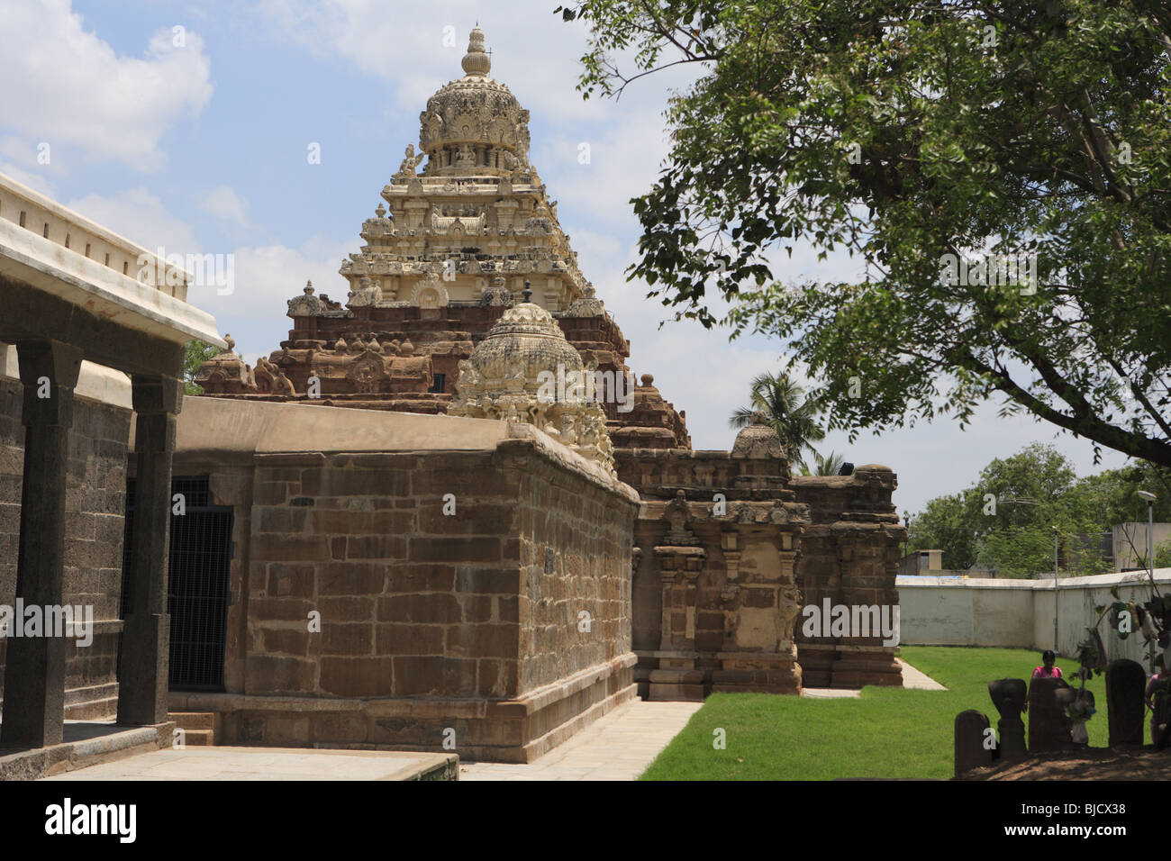 Vaikuntha perumal ; temple dédié au dieu Vishnu ; construit en l'an 674-800 ; Kanchipuram district de l'État ; l'Inde ; Tamilnadu Banque D'Images