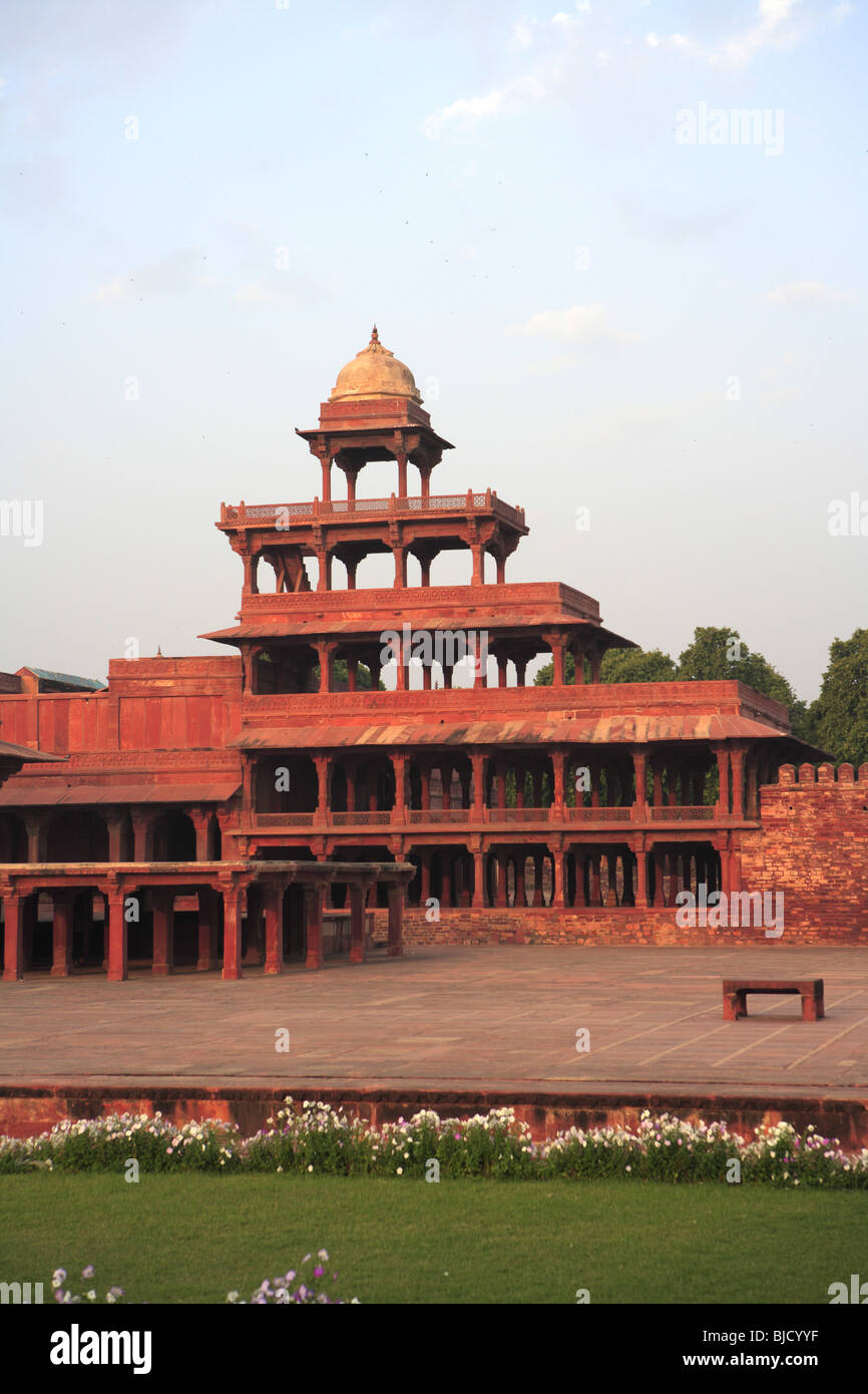 Panch Mahal dans Fatehpur Sikri construit à partir de grès rouge ; capitale de l'Empire Mughal Agra, Uttar Pradesh ; Inde ; Banque D'Images