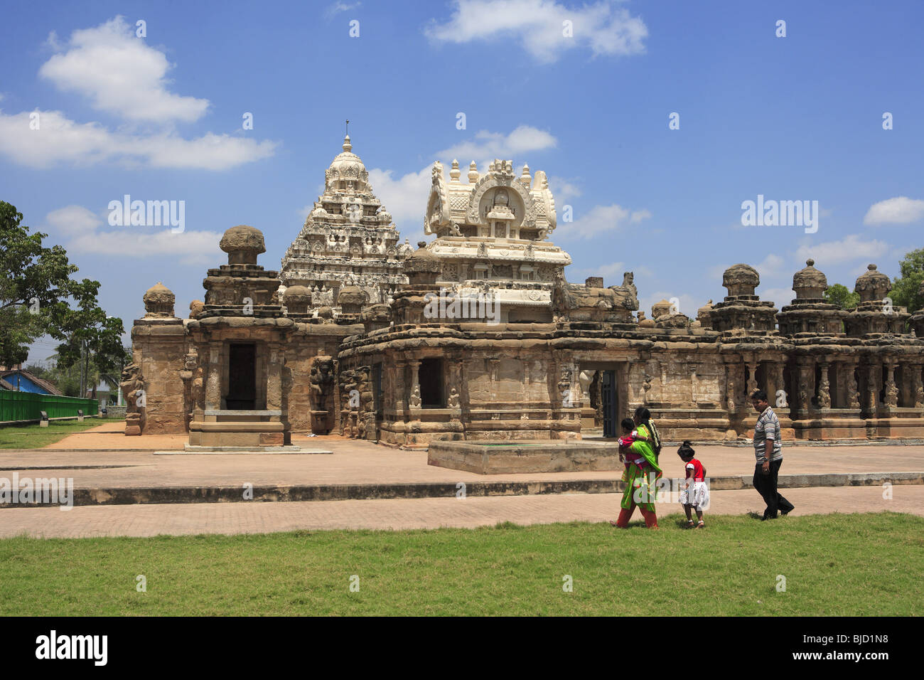 Temple Kailasanatha temple dravidien ; architecture ; période Pallava Kanchipuram district, Tamilnadu Inde ; l'État ; Banque D'Images