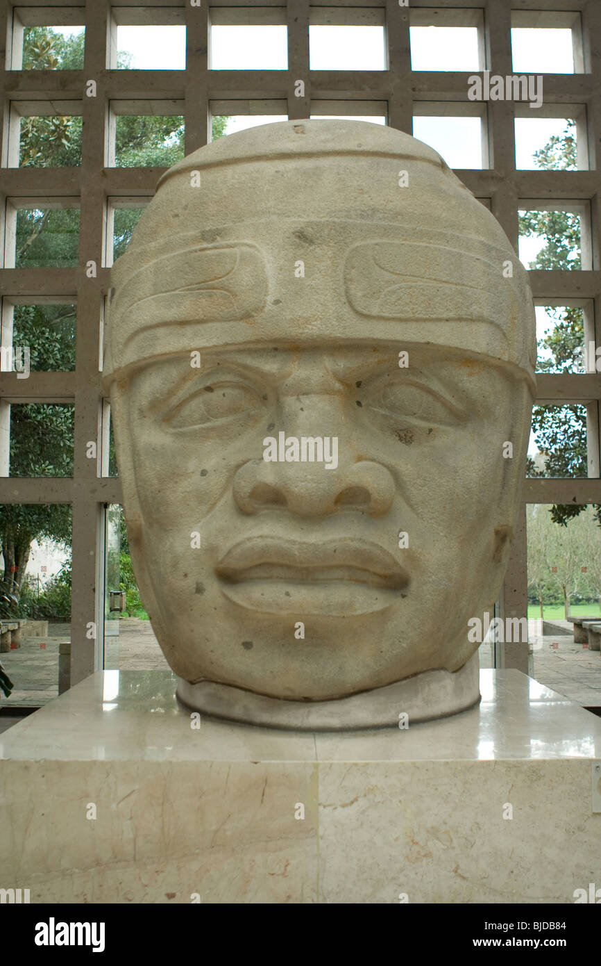 En tête Olmèque gigantesque musée d'archéologie à Xalapa (Mexique), Voyages Jalapa Banque D'Images