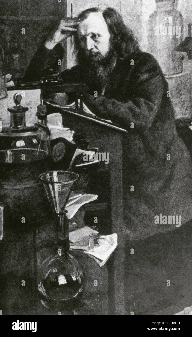 DMITRI IVANOVITCH MENDELEÏEV, chimiste russe (1834-1907) Banque D'Images