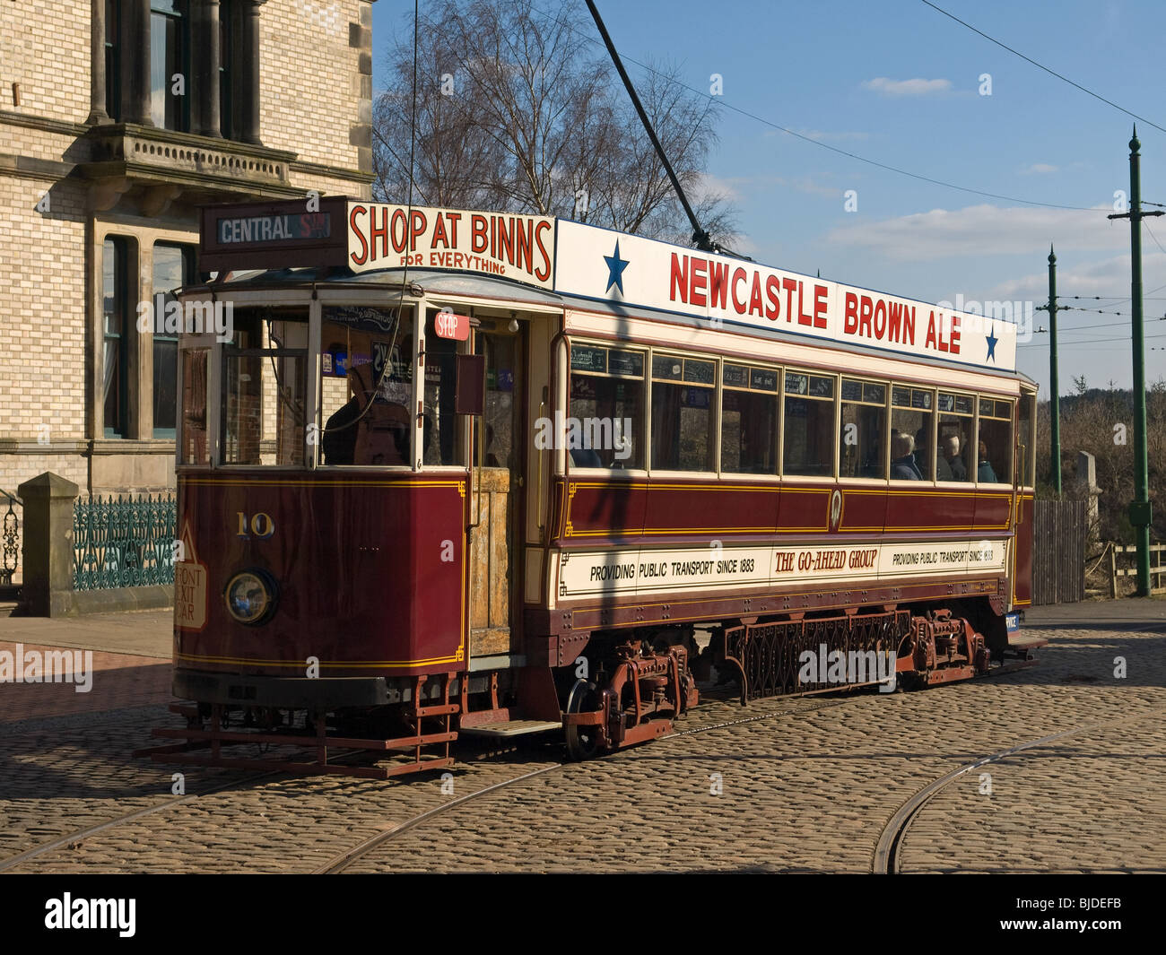 Vintage tramway à Beamish Open Air Museum County Durham England UK Banque D'Images