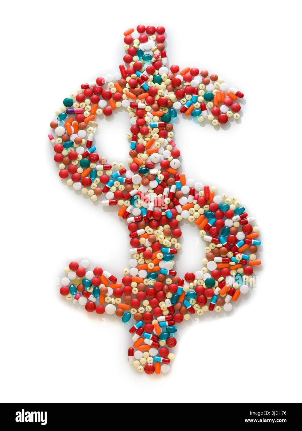 Dollar sign made out of pills Banque D'Images
