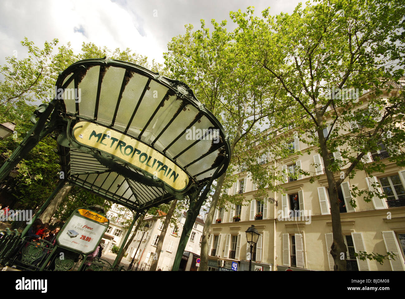 Détail de la station de métro Abbesses, Paris France Banque D'Images