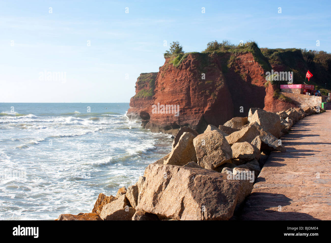 Rock Langstone, Red Rock Beach, Dawlish England UK Banque D'Images
