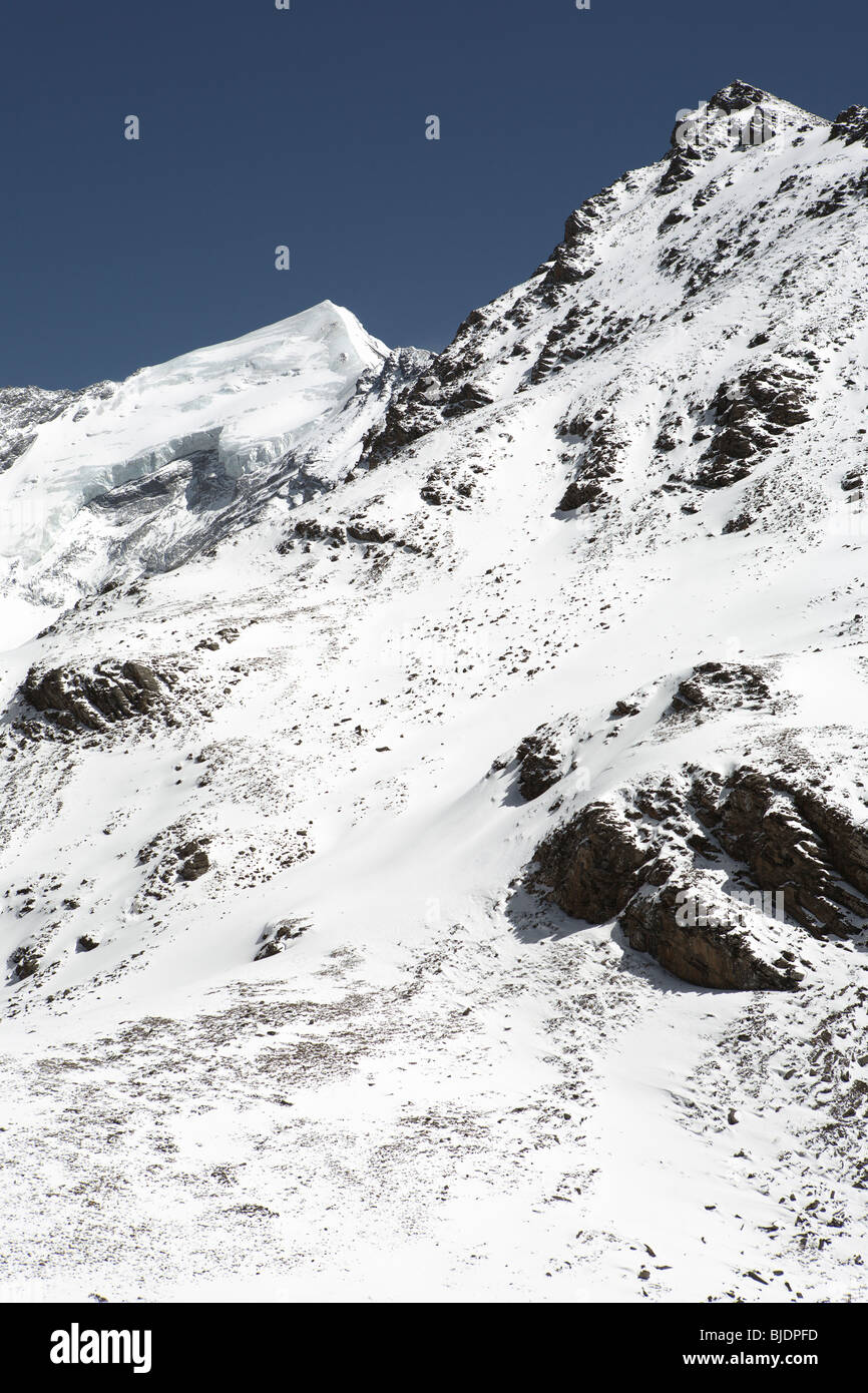 Glacier en 4000 mètres d'altitude près de la ville de Songpan dans montagnes de l'Himalaya. Du Sichuan, Chine. Banque D'Images