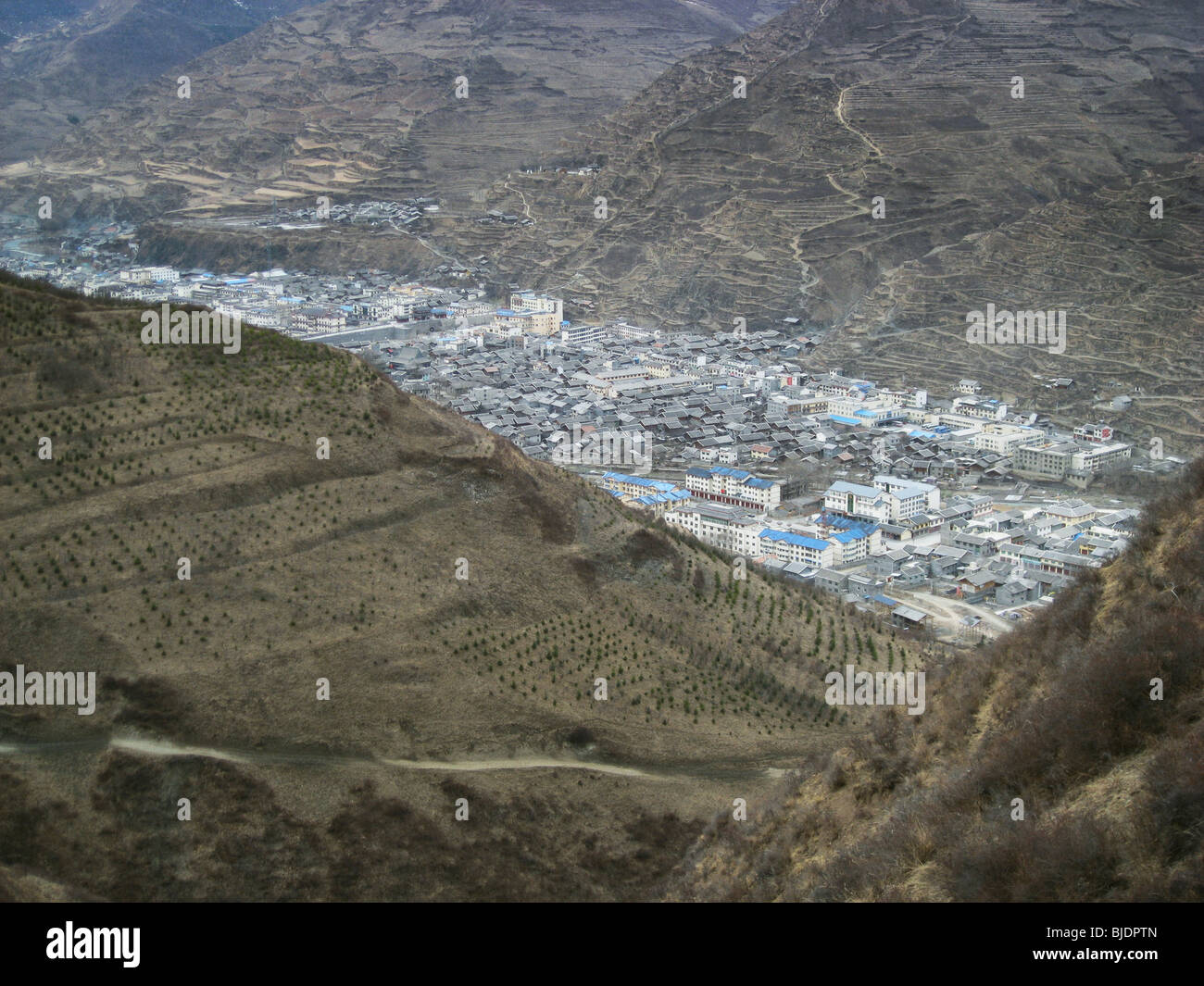 Ville tibétaine de Songpan dans l'Est de l'Himalaya dans la province chinoise du Sichuan. Banque D'Images