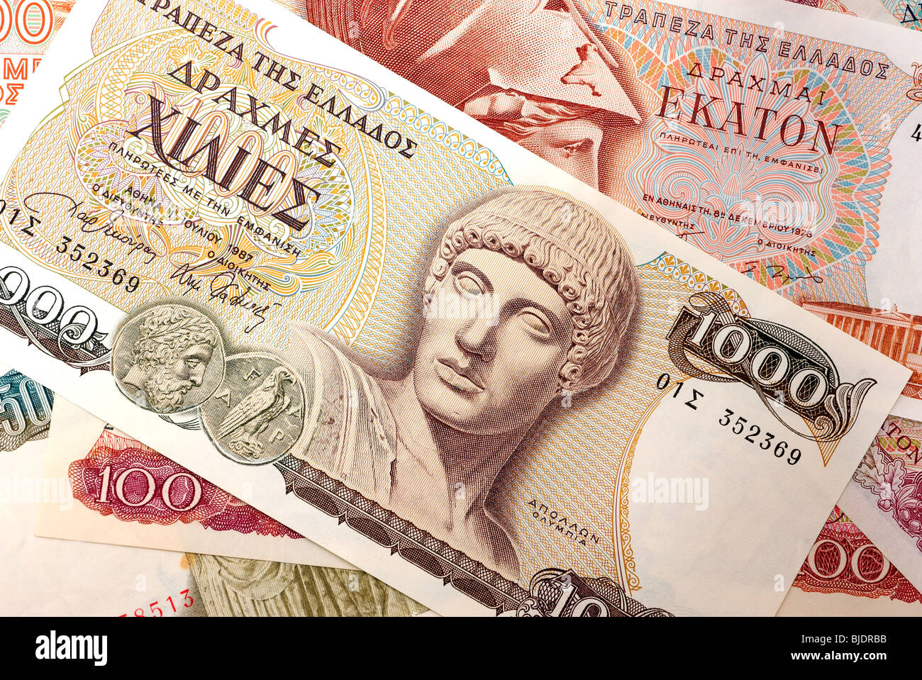 Pre-Euro Drachme bank notes Banque D'Images