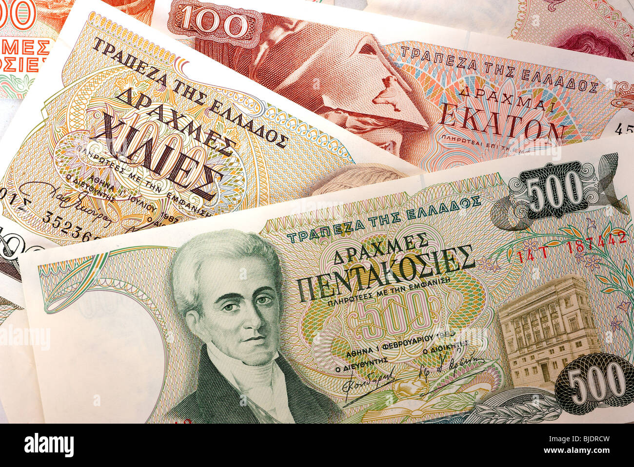 Pre-Euro Drachme bank notes Banque D'Images