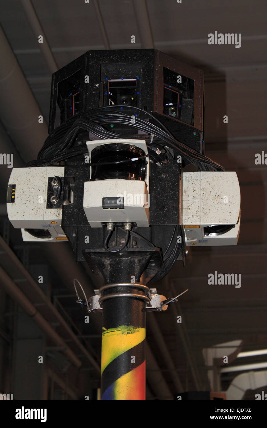 CeBIT 2010, world's largest computer expo, Google Street View car. Appareil photo panoramique. République fédérale d'ALLEMAGNE, Basse-Saxe Banque D'Images