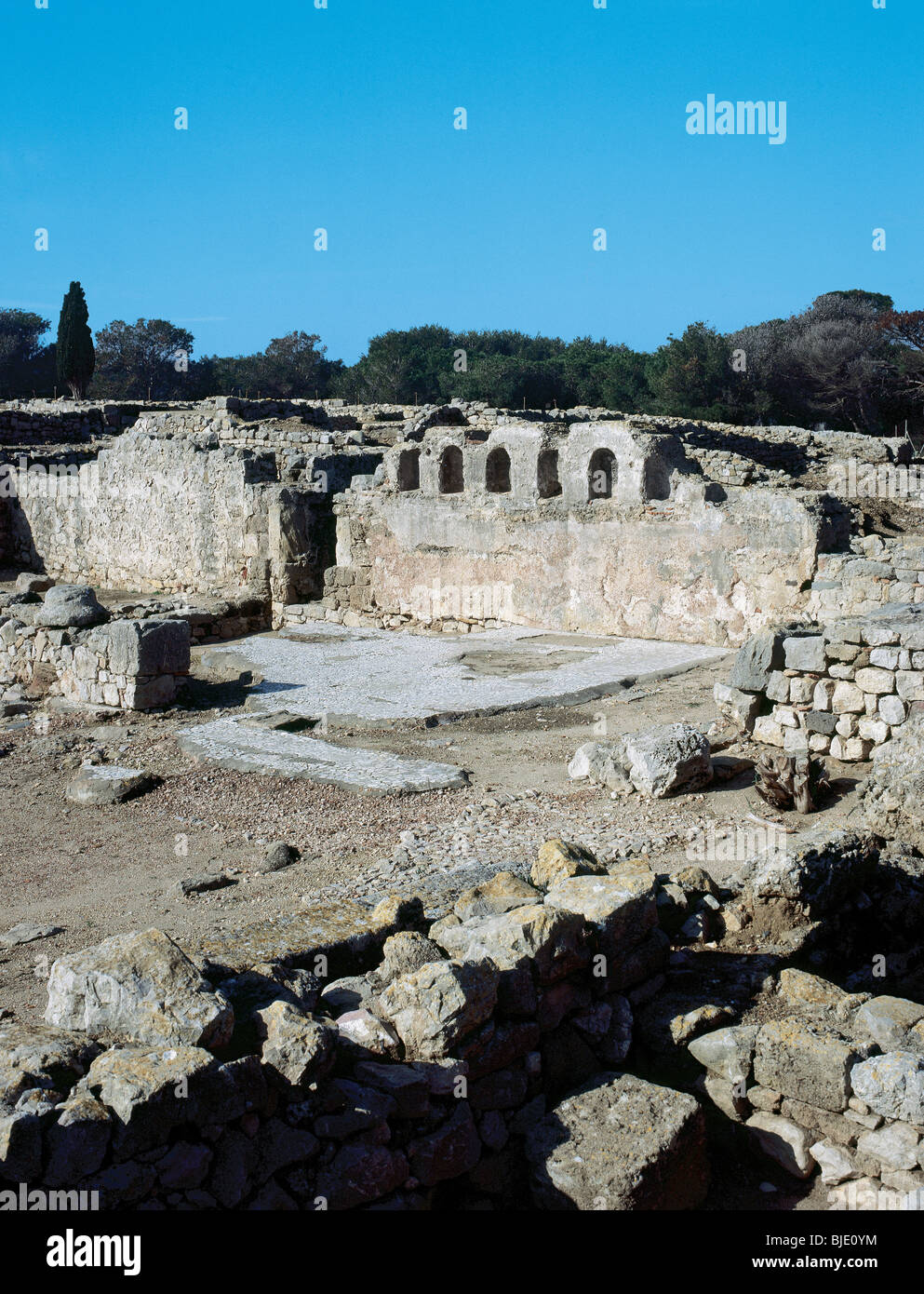 Cella Memoriae. Basilique chrétienne (IV-VII siècles). Empuries. Province de Gérone. La Catalogne. L'Espagne. Banque D'Images