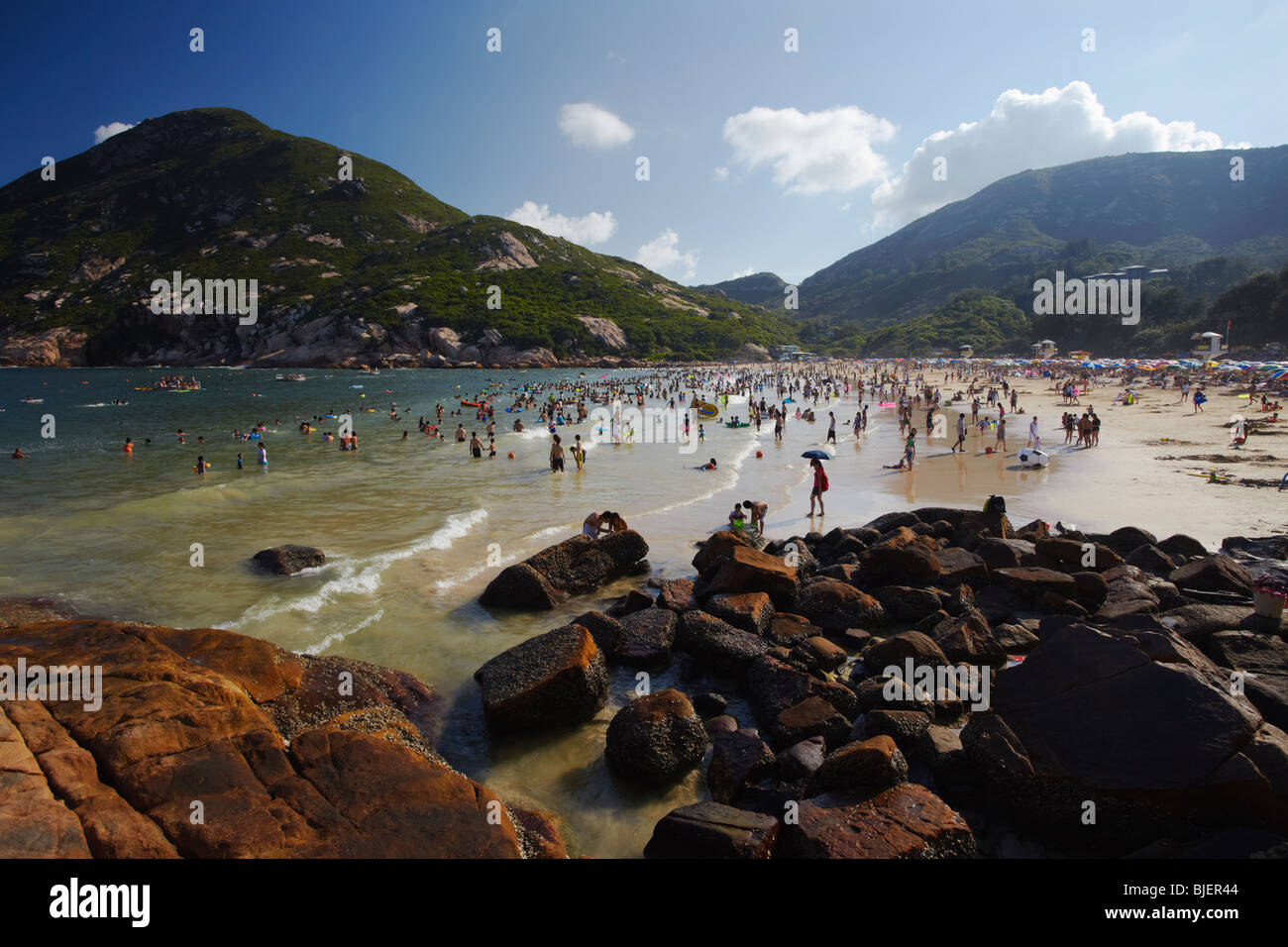 Shek O Beach, l'île de Hong Kong, Hong Kong, Chine Banque D'Images