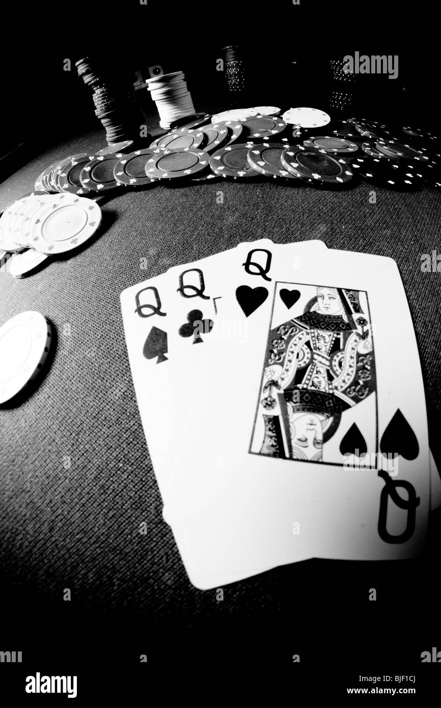 Jeu de poker prises avec objectif fisheye Banque D'Images