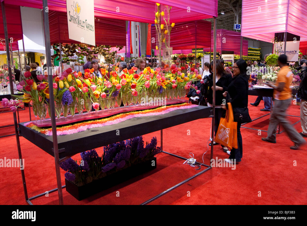 La foule de personnes belles fleurs Banque D'Images