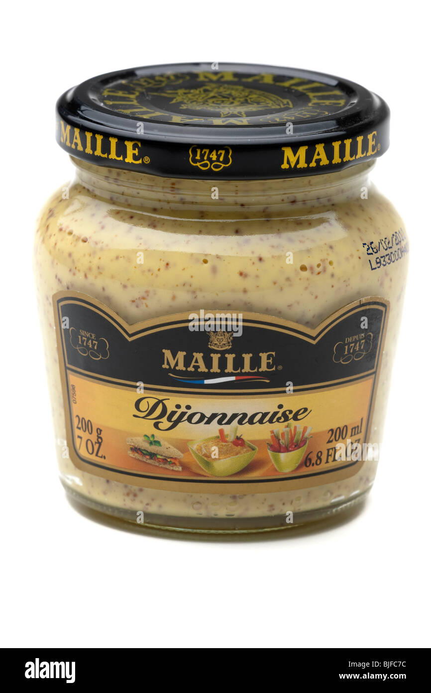 200ml pot de maille moutarde dijonnaise Banque D'Images