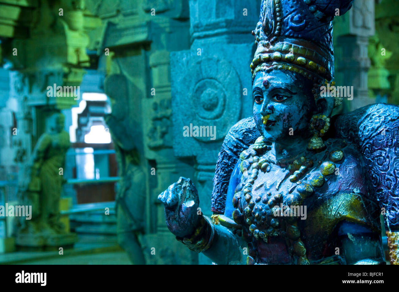 Il s'agit d'une image d'une statue prise dans le Meenakshi Amman Temple de Madurai en Inde. Il s'agit d'une image plus susceptibles de Shiva. Banque D'Images