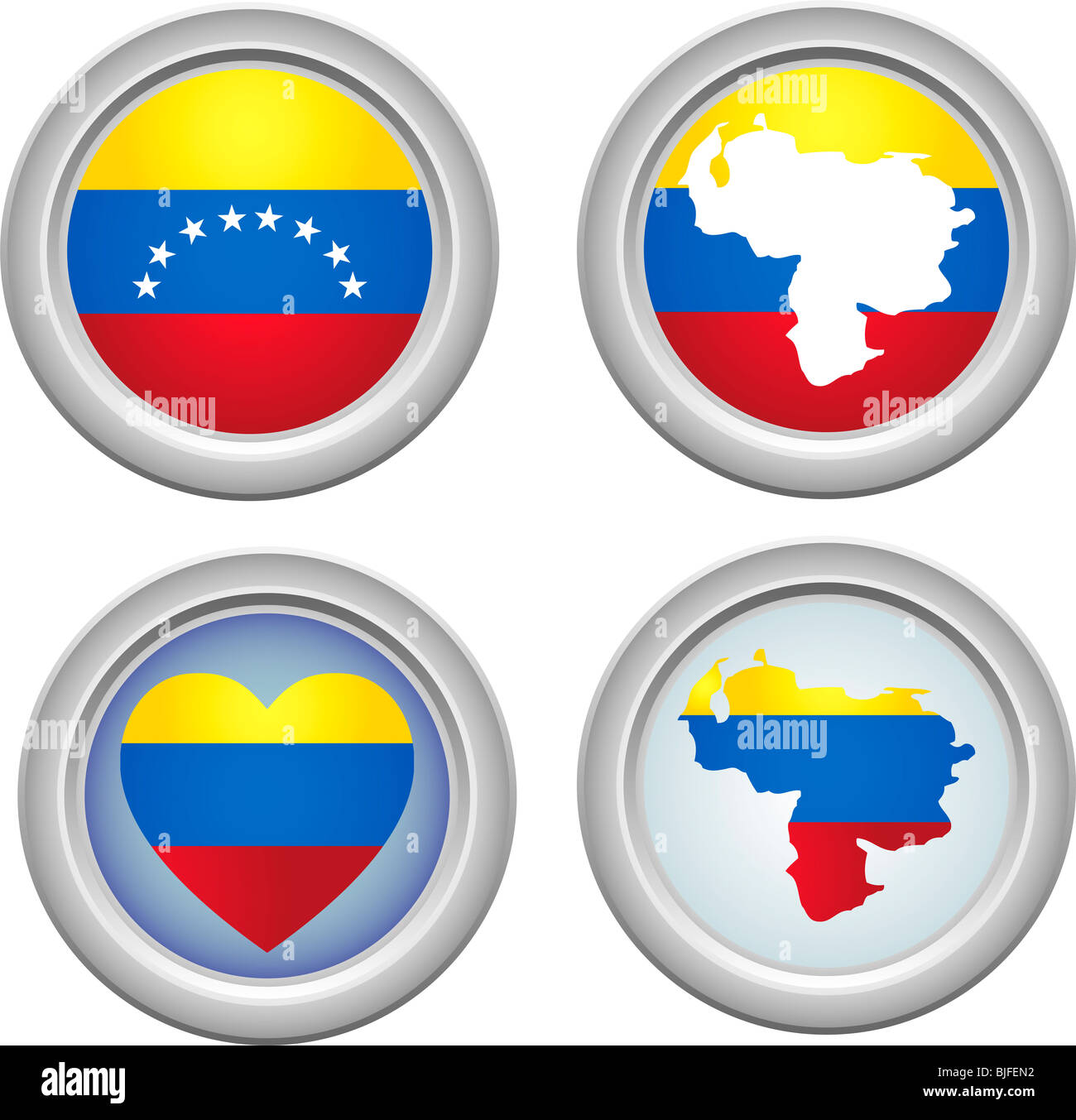 Boutons pour le Venezuela 5 Juillet Banque D'Images