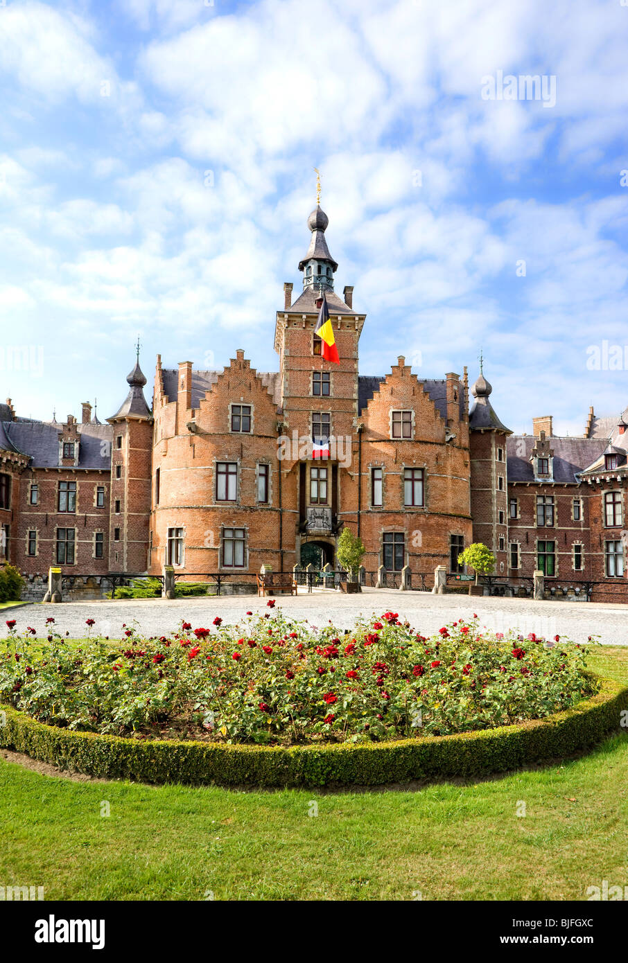 Château Ooidonk, un château sur la rivière Lys, Deinze, Bachte Maria Leerne, près de Gand, Belgique, Europe Banque D'Images