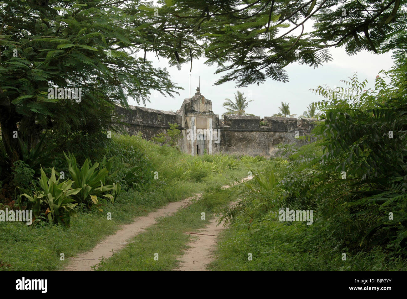 Le fort en forme d'Étoile de Sao Joao à l'extrémité nord de l'île d'Ibo datant du 18e siècle. L'île d'Ibo, au Mozambique. Banque D'Images