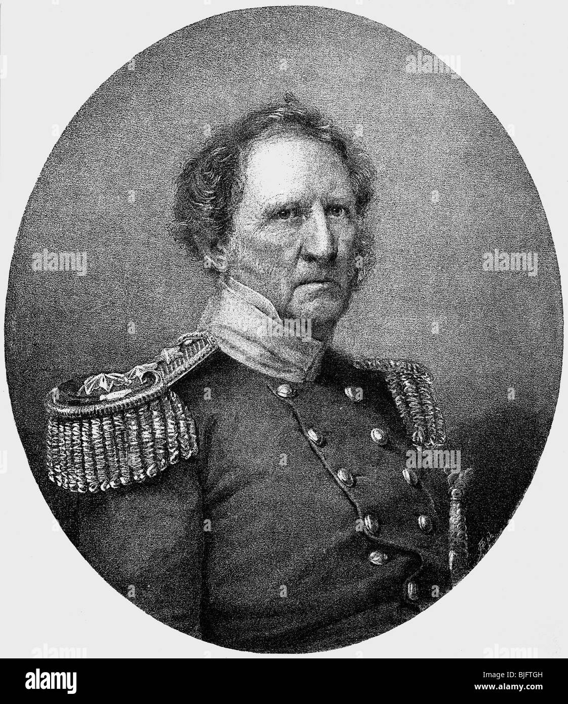 Scott, Winfield, 13.6.1786 - 29. 5.1866, général américain, commandant suprême de l'armée américaine 1841 - 1861, portrait, gravure en bois, XIXe siècle, Banque D'Images