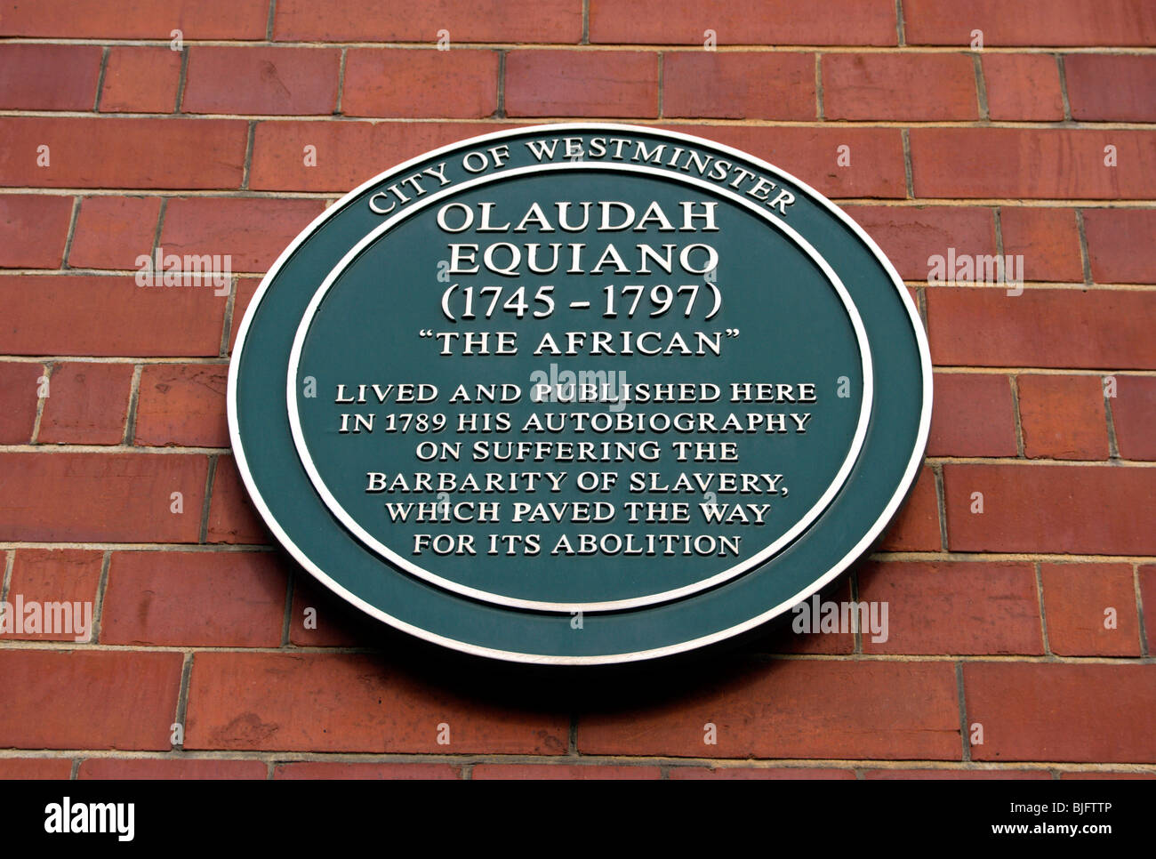 Ville de Westminster le marquage d'une plaque de maison géraldine Mallet, 'le', dix-huitième siècle, militant anti-esclavage Banque D'Images