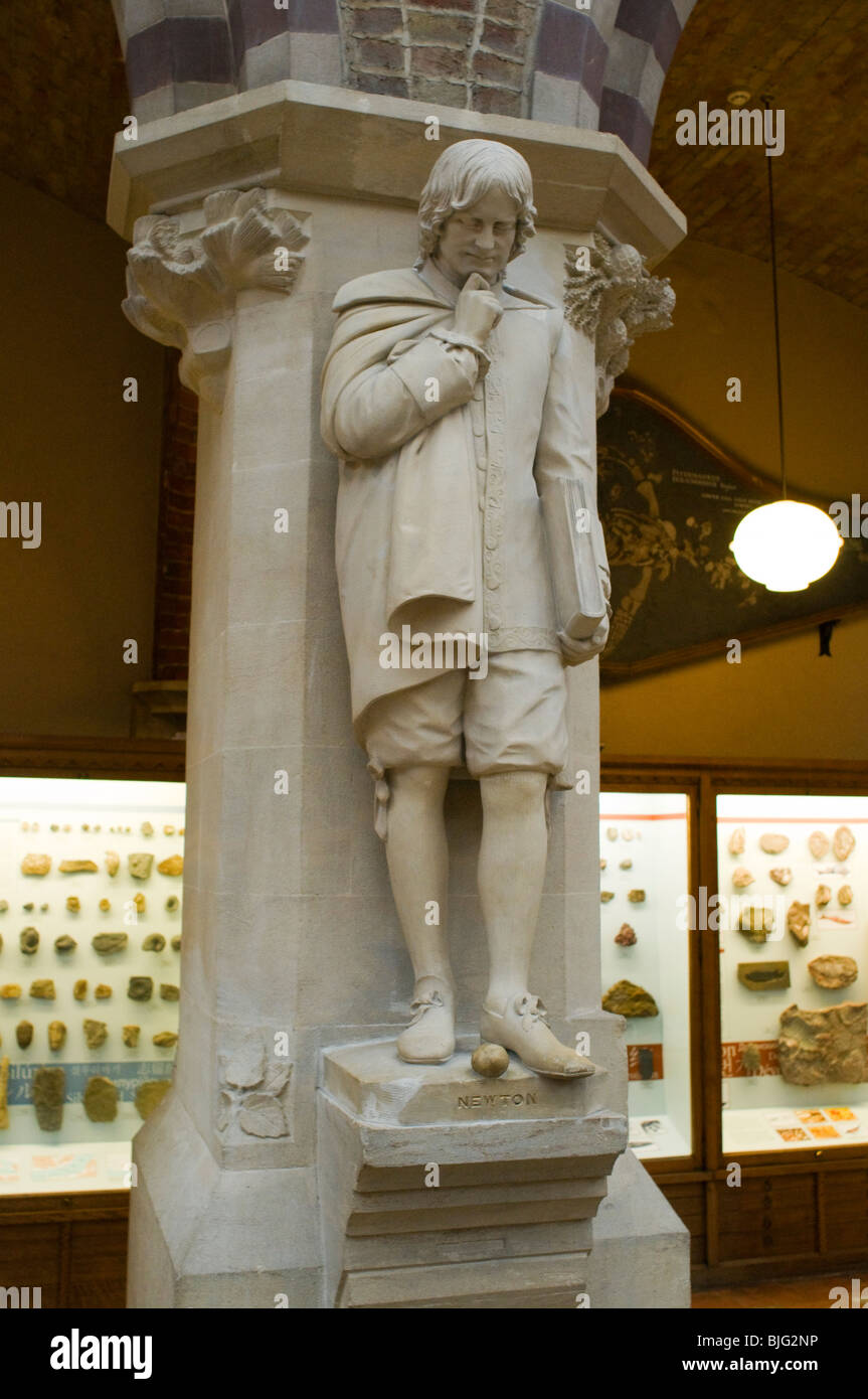 Une statue d'Isaac Newton au Natural History Museum Oxford Banque D'Images