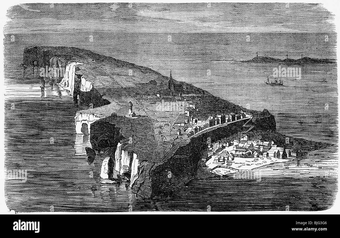 Géographie / voyages, Allemagne, Schleswig-Holstein, Heligoland (Helgoland), vue de l'île, illustration, gravure en bois, vers 1870, Banque D'Images