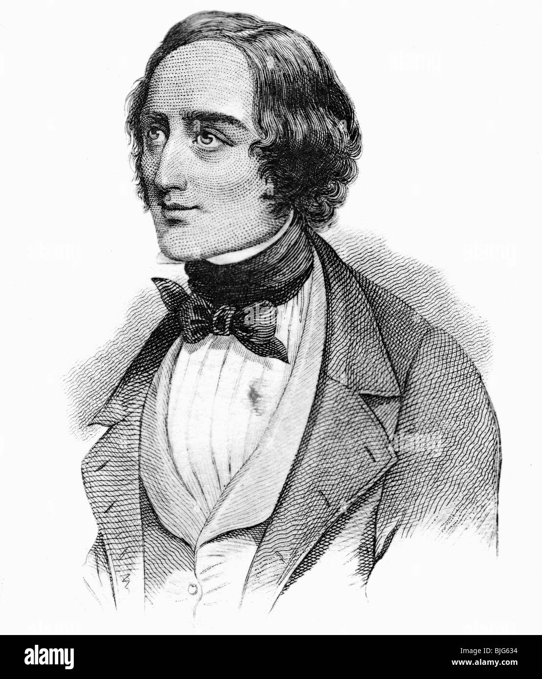 Liszt, Franz, 22.10.1811 - 31.7.1886, compositeur et pianiste hongrois, portrait, gravure en bois, vers 1840, Banque D'Images