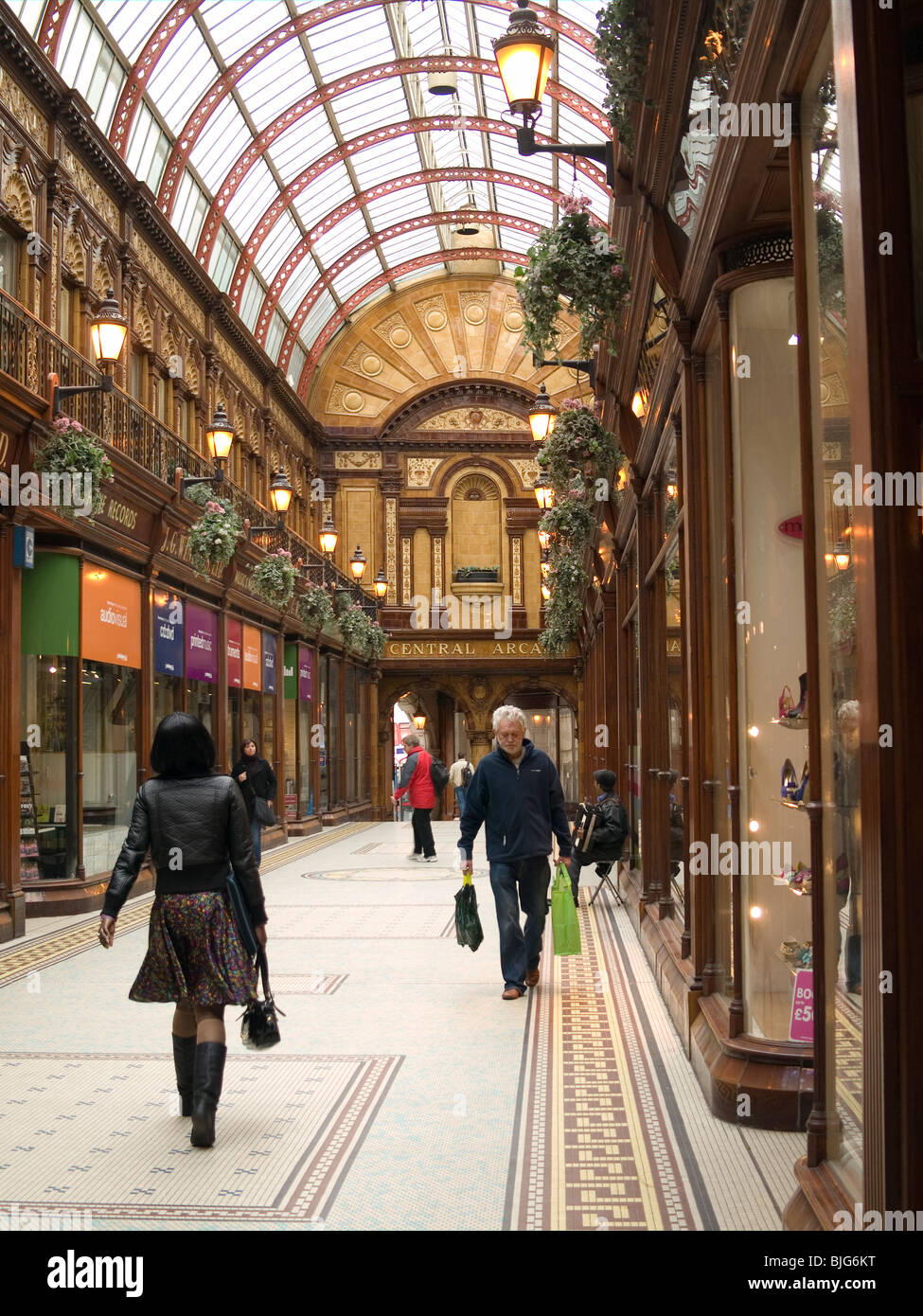 Le centre historique de la zone Shopping Arcade Newcastle upon Tyne Banque D'Images