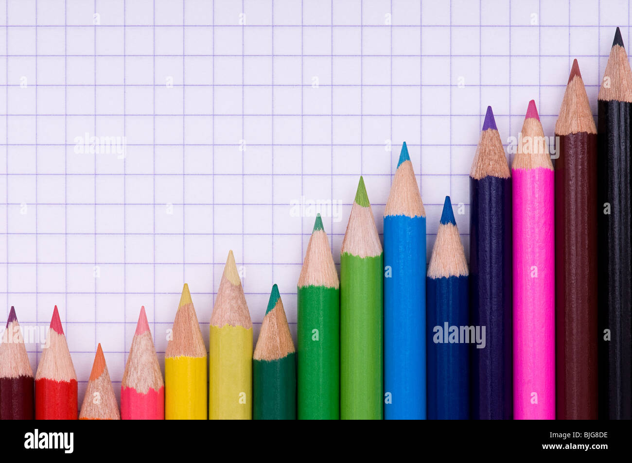 Crayons multicolores Banque D'Images