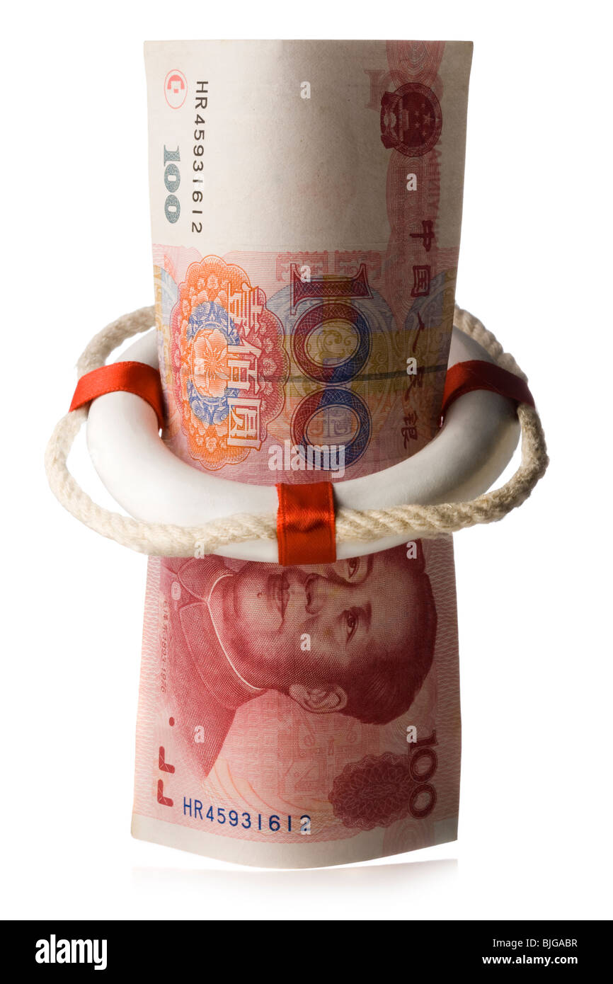 Yuan chinois dans un conservateur de vie Banque D'Images