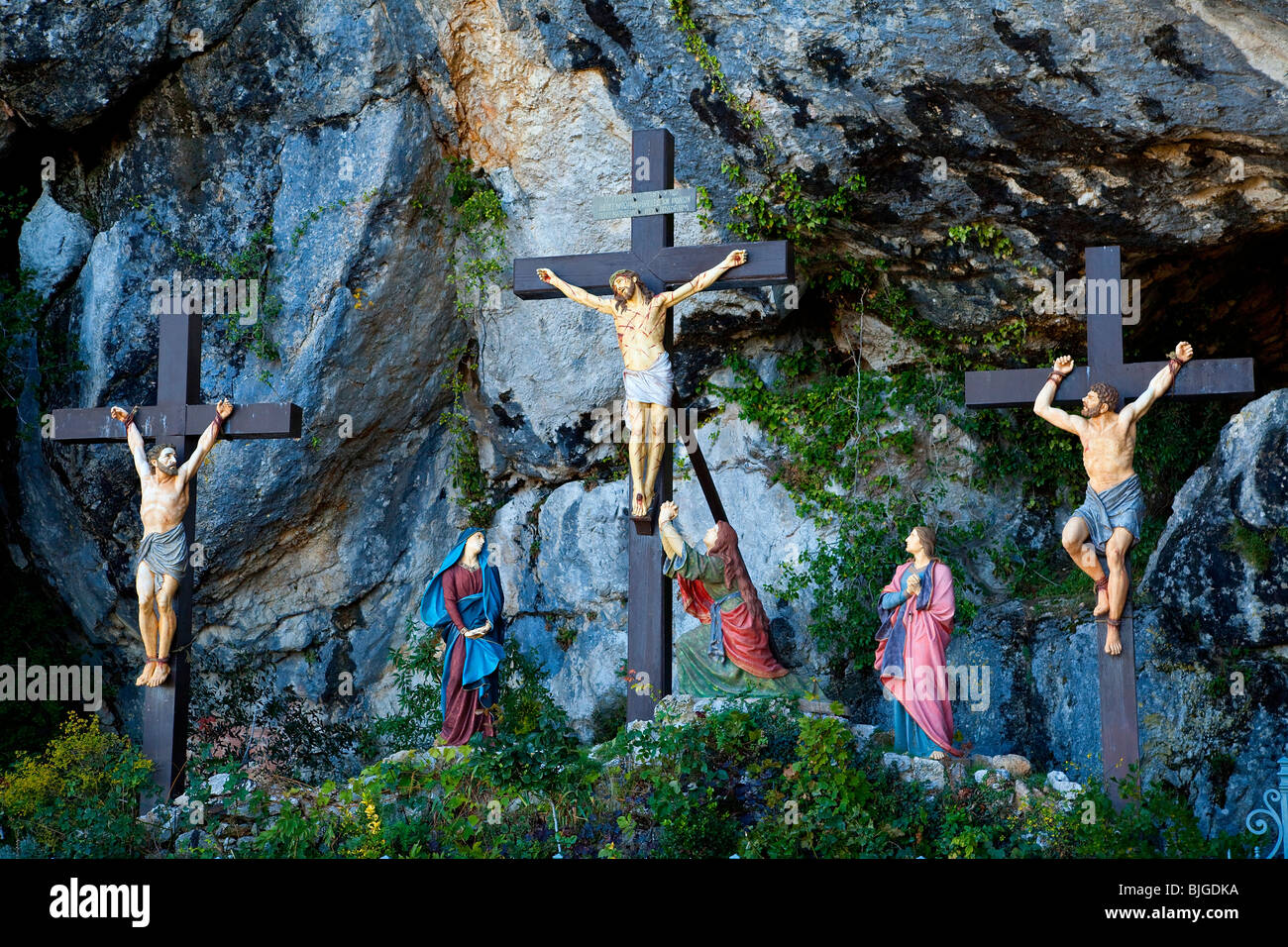 Sainte Madeleine dans la grotte de la Sainte Baume Banque D'Images