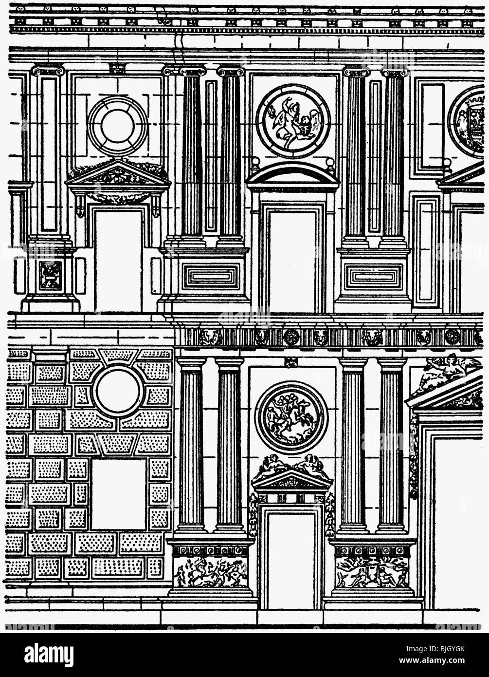 Architecture, fassades, palais du roi Carlos I à Grenade, construit 1527, Banque D'Images