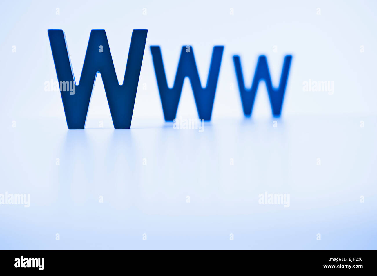 La lettre w bleu trois Banque D'Images
