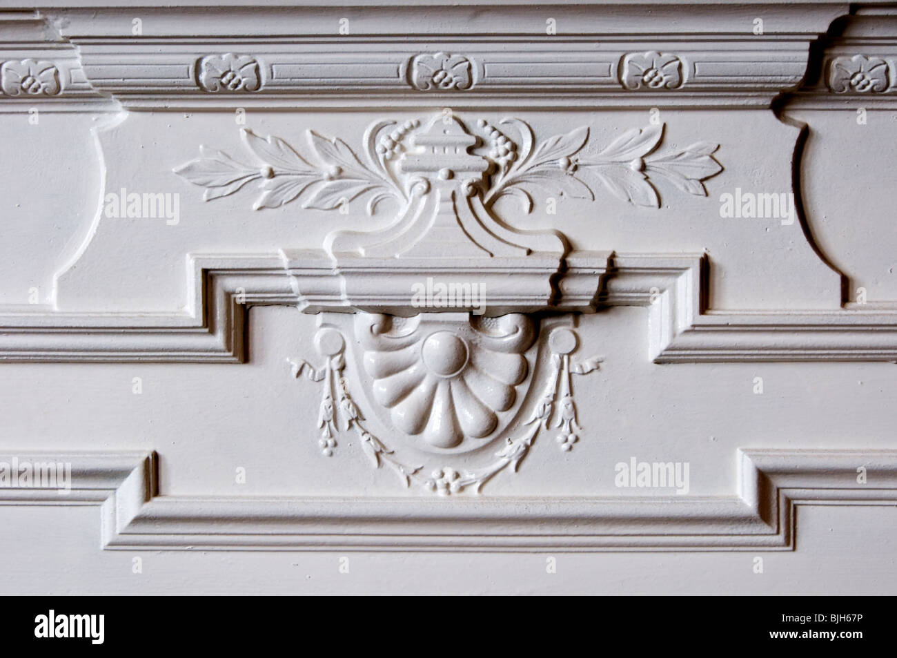 Détail de fonte cheminée victorienne Banque D'Images